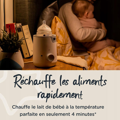 TOMMEE TIPPEE Easi-Warm podgrzewacz do butelek, szary, szybkie podgrzewanie mleka dla niemowląt