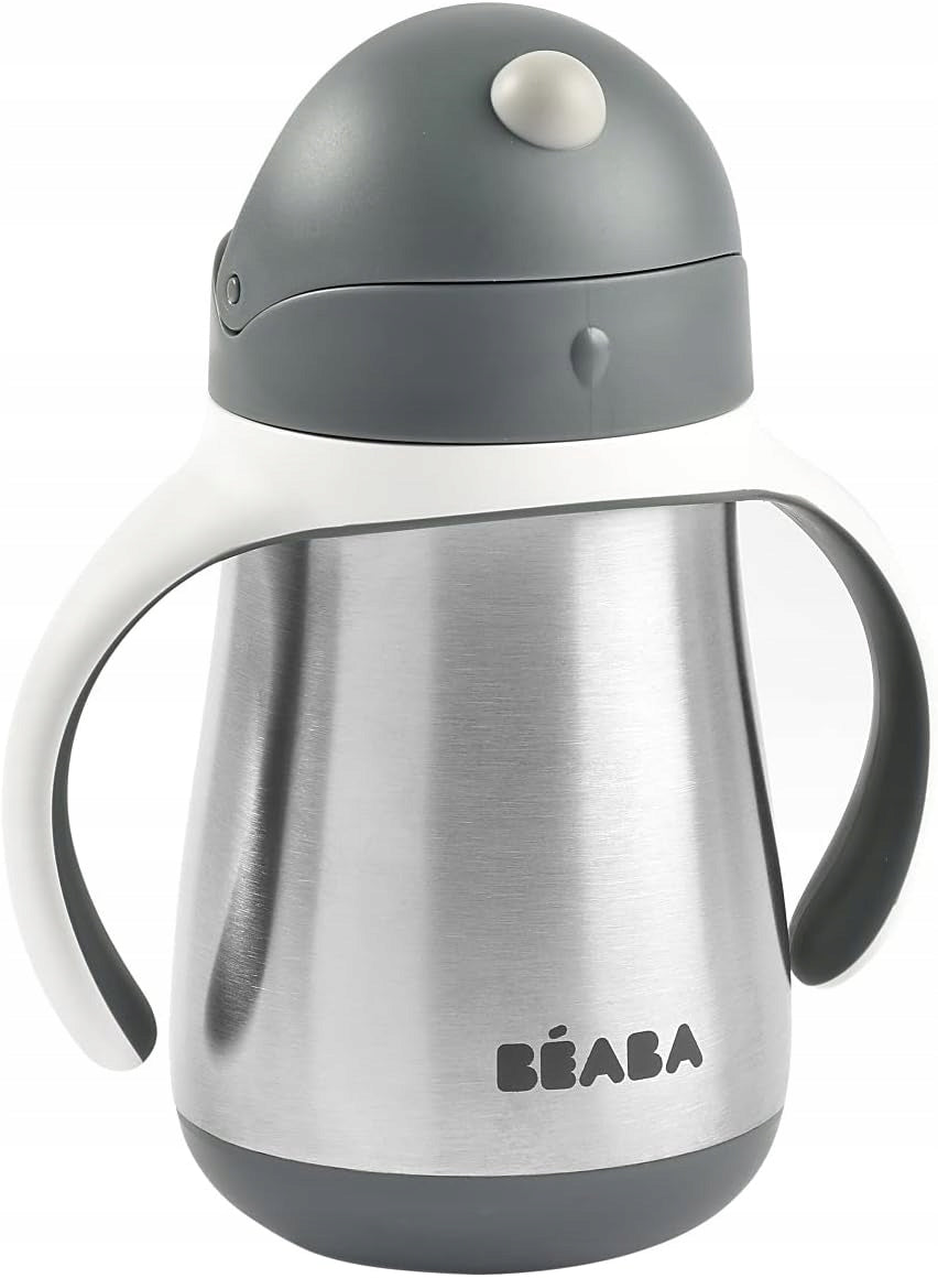 BEABA gobelet anti-fuite avec paille EN ACIER 250 ml