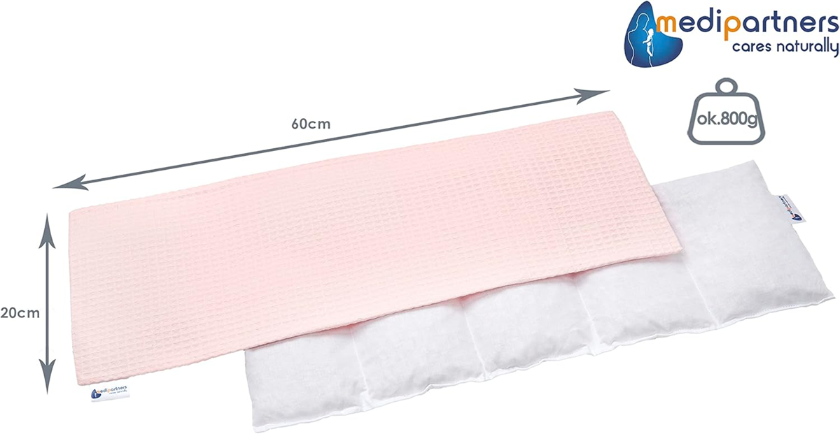 Bouillotte en coton avec noyaux de cerise MEDI PARTNERS 20x60 cm chaud et froid