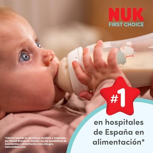 NUK First Choice smoczki do butelek M 2 szt. 3+ silikonowy smoczek do butelki dla niemowląt, ortodontyczny kształt