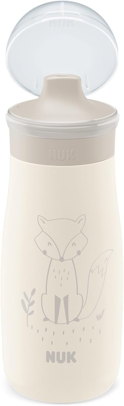NUK Mini-Me Sip Stahlflasche mit hartem Mundstück, 300 ml, ab 9 Monaten, FUCHS