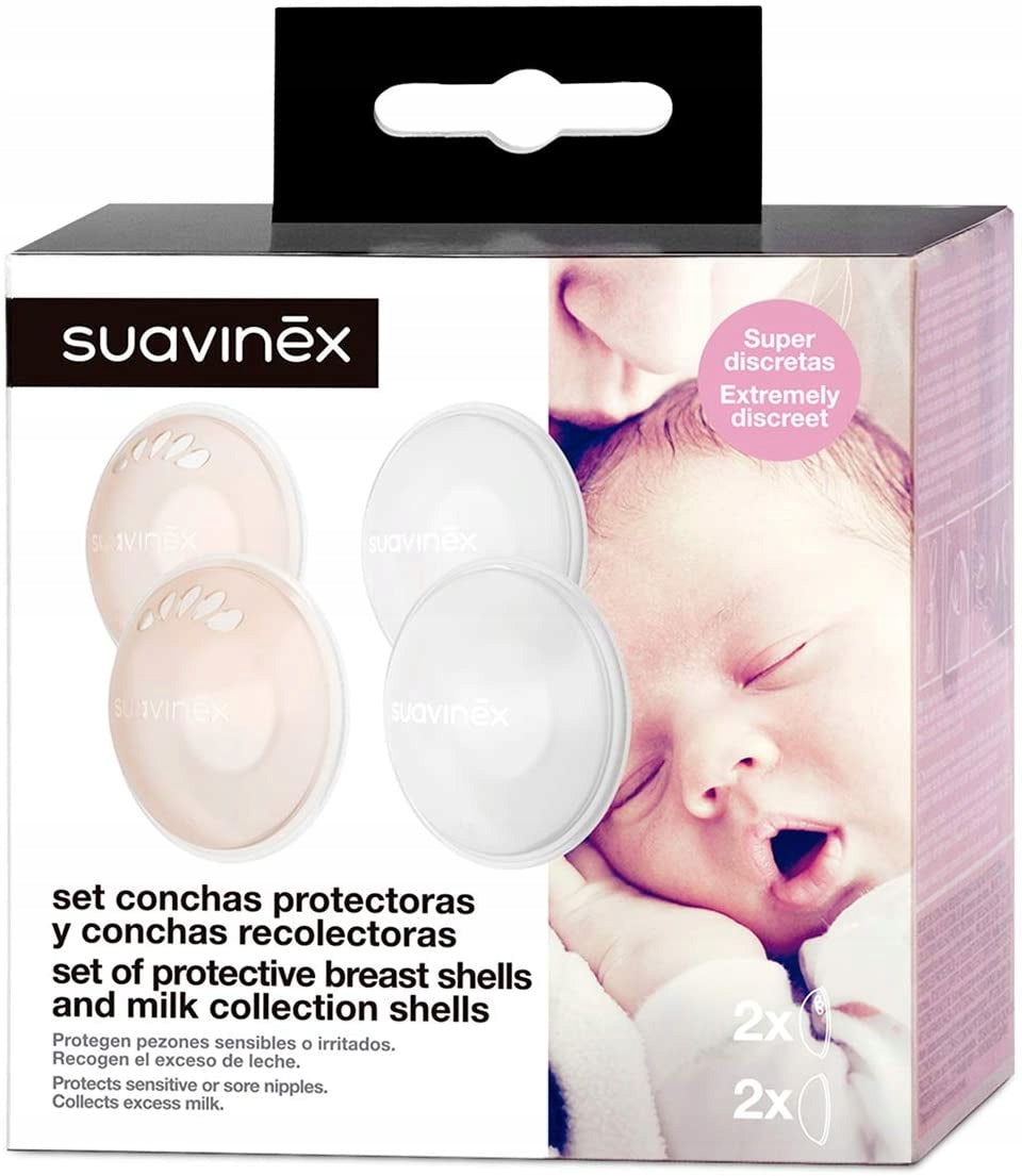 SUAVINEX coquilles d’allaitement pour recueillir le lait + coquilles de protection