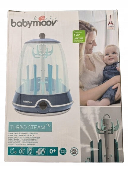 BABYMOOV Turbo Steam+ 2en1 stérilisateur, sèche-biberons, 6 biberons, 6 minutes