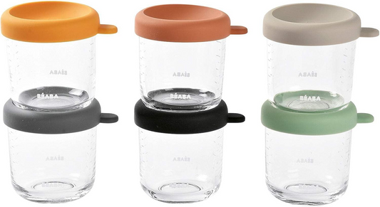 BEABA food containers with silicone lids