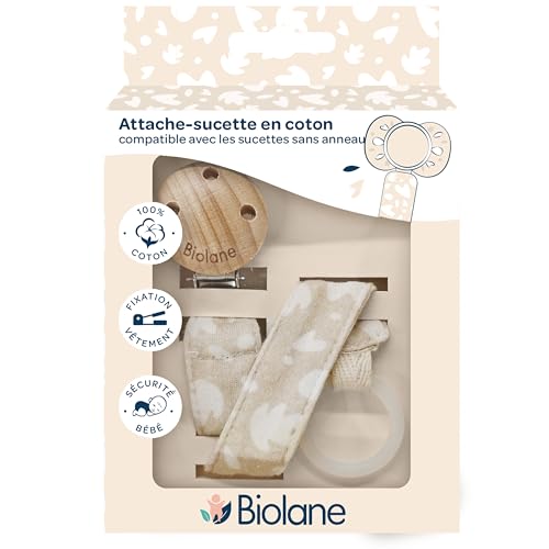 Biolane cotton pacifier clip holder
