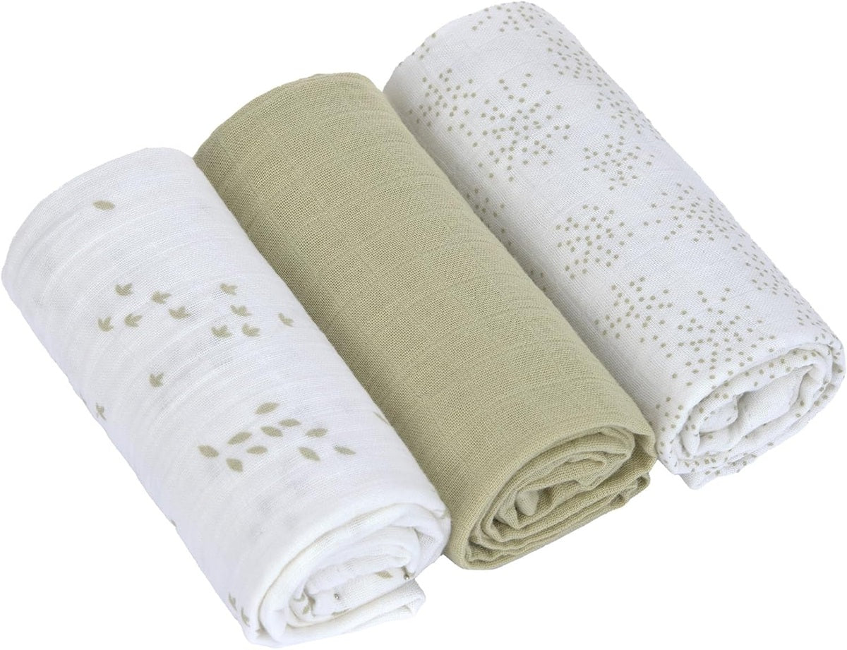 LASSIG langes en mousseline 60x60cm x3 COTON BIOLOGIQUE