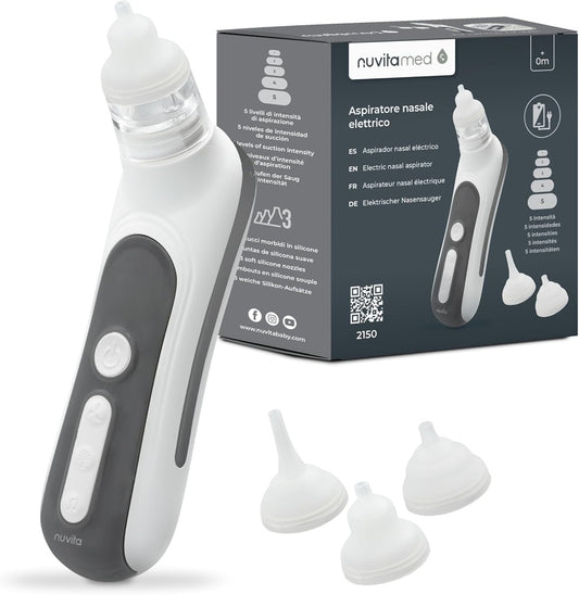 NUVITA aspirateur nasal avec lampe et musique + 3 embouts, étui et pince "O"