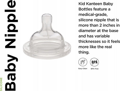 KID KANTEEN smoczki do butelek x2 średni przepływ silikonowe smoczki do butelek, BPA i BPS free