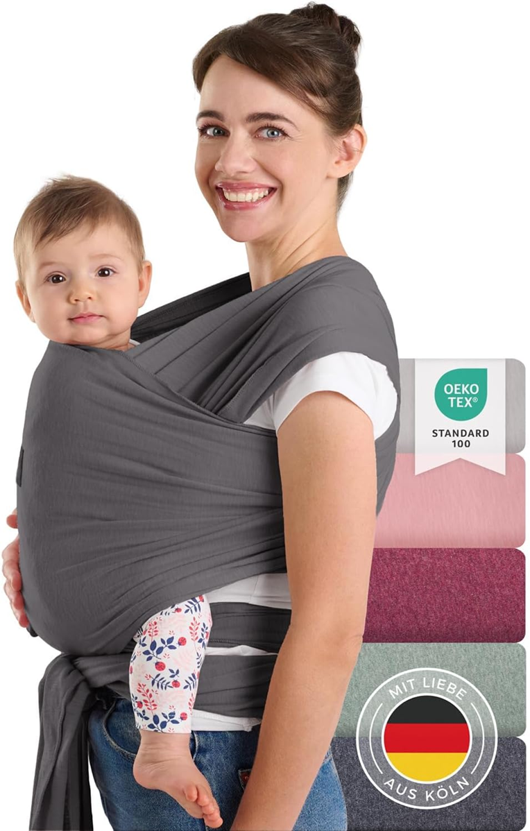 LALENI écharpe de portage élastique pour bébé jusqu'à 15kg