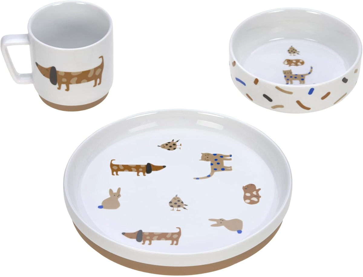 LASSIG Little Mateys zestaw naczyń porcelanowych 3el.