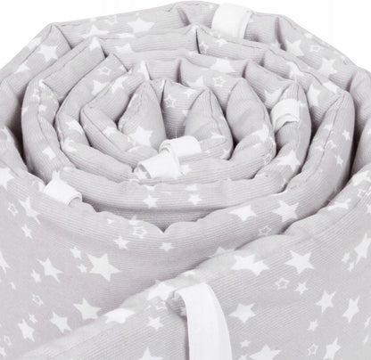 BABYBAY ochraniacz do łóżeczka 149x24 przewiewny ochraniacz siatkowy w gwiazdki, łatwy montaż