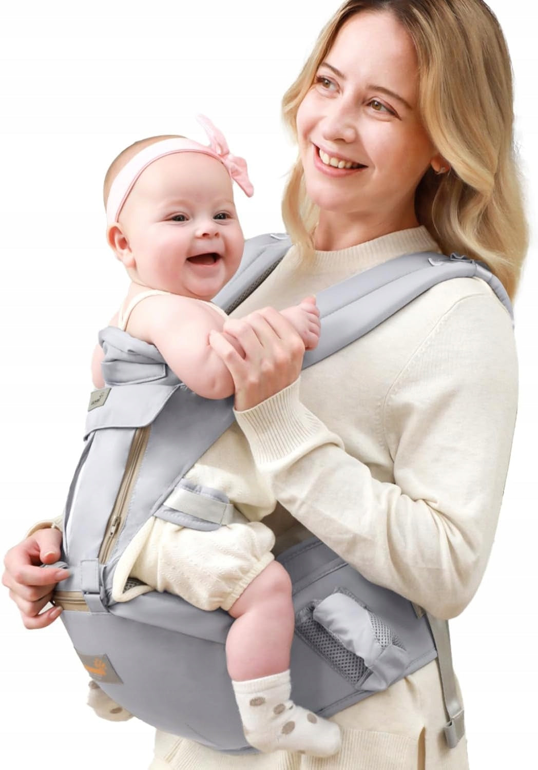 GROWNSY Ergonomische Babytrage mit Hüftgurt 6-in-1