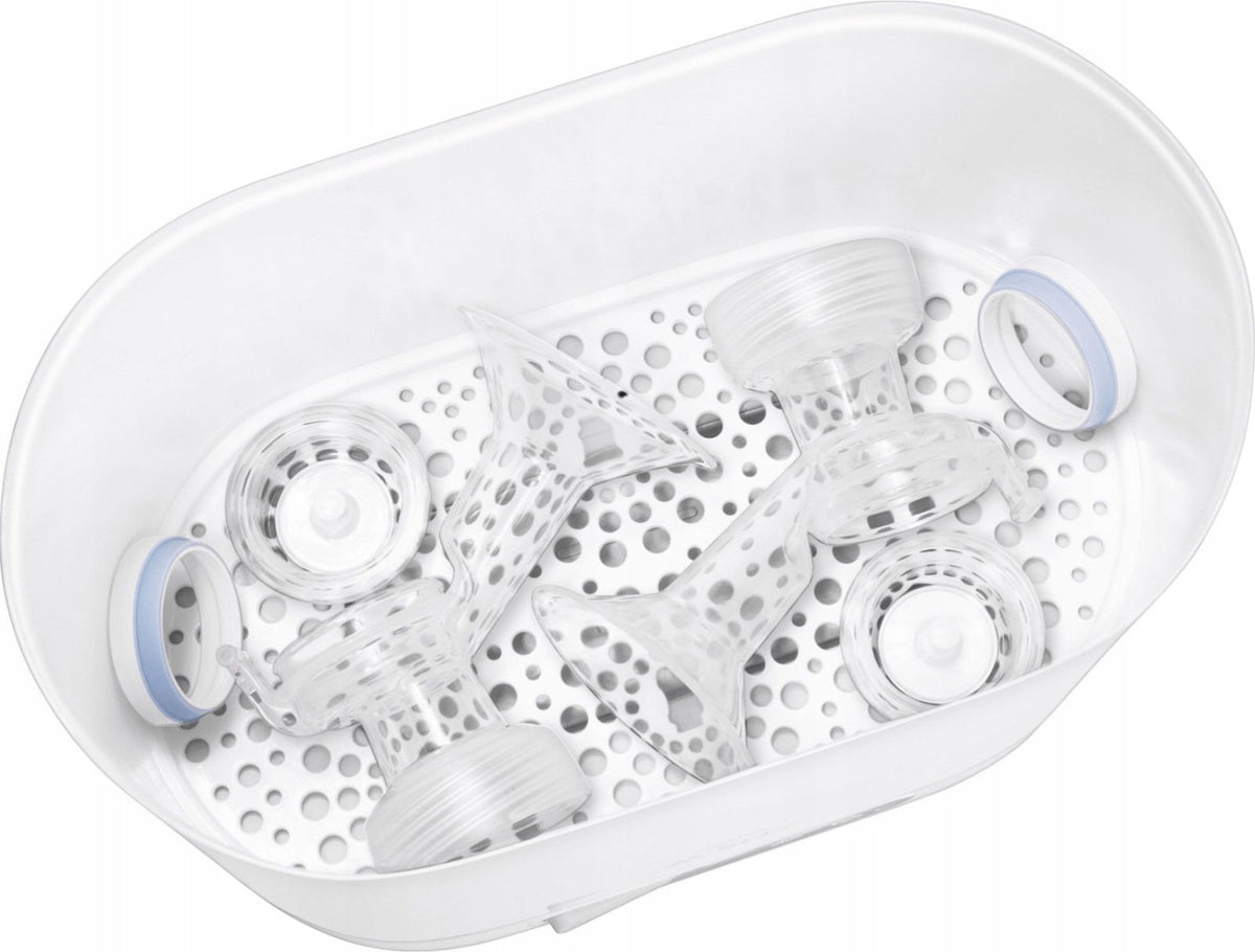 PHILIPS AVENT elektryczny sterylizator parowy 3w1, biało-turkusowy do sterylizacji butelek i smoczków