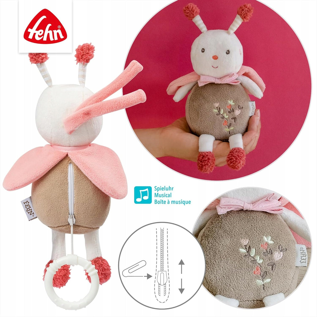FEHN Garden Dreams zawieszka PSZCZOŁA z pozytywką