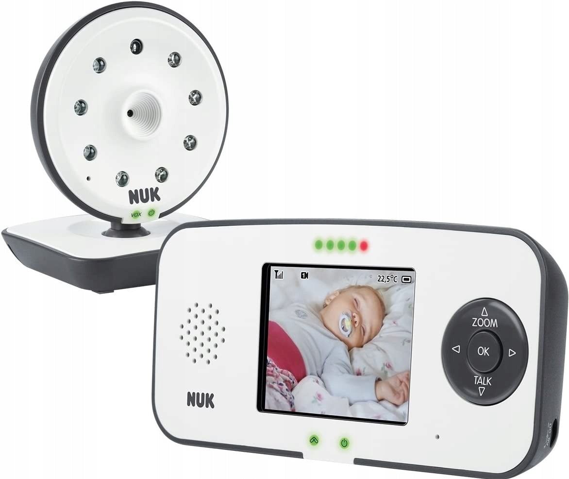NUK dodatkowa kamera do niani elektronicznej Eco Control 550VD, biało-grafitowa, z monitorem i kamerą