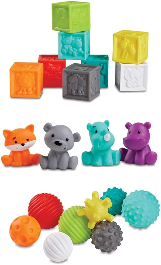 INFANTINO Senso Balls, Blocks & Buddies silikonowe zabawki 20 elementów