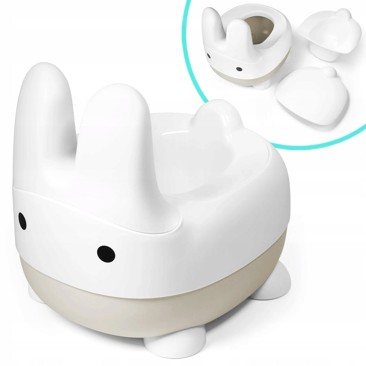 SUPERBE BEBE nocnik z wyjmowanym wkładem i pokrywą KRÓLIK – zdjęcie produktu 3