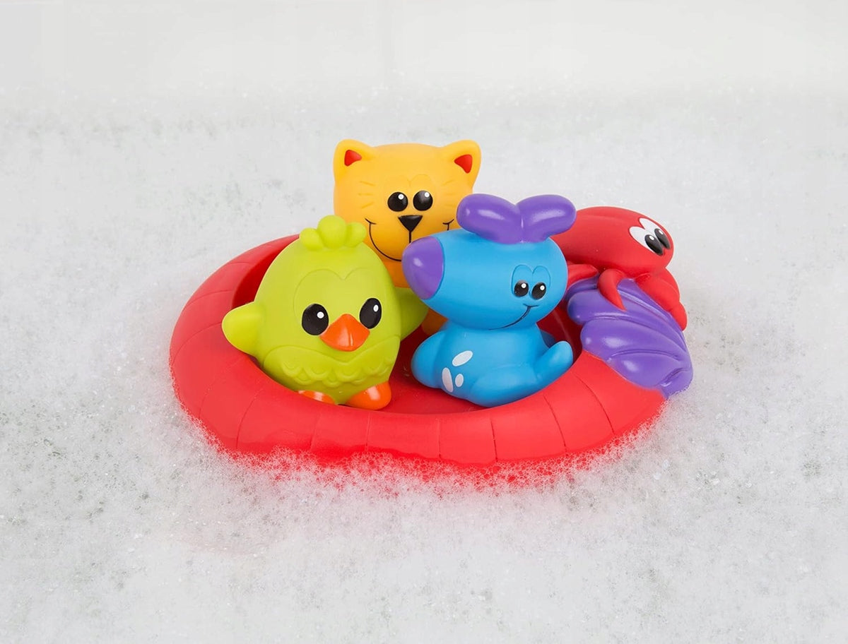 PLAYGRO Splash and Float gumiból készült fürdőjátékok 6 hónapos kortól, 4 darab