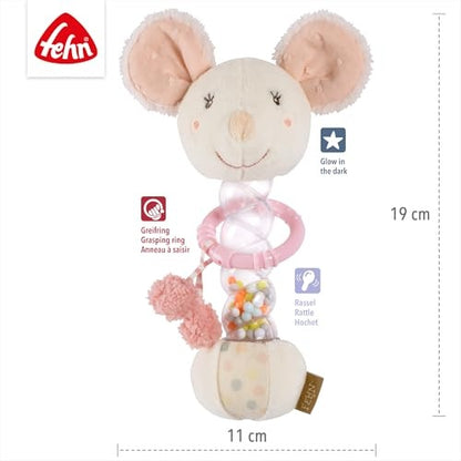 Fehn feehnLAND Mouse Rainmaker Rattle, 19cm, 0m+
