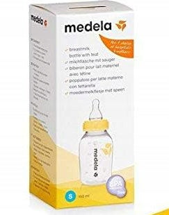 MEDELA butelka 150 ml + smoczek SLOW FLOW, butelka 150 ml z żółtym smoczkiem dla dzieci 0+, wolny przepływ