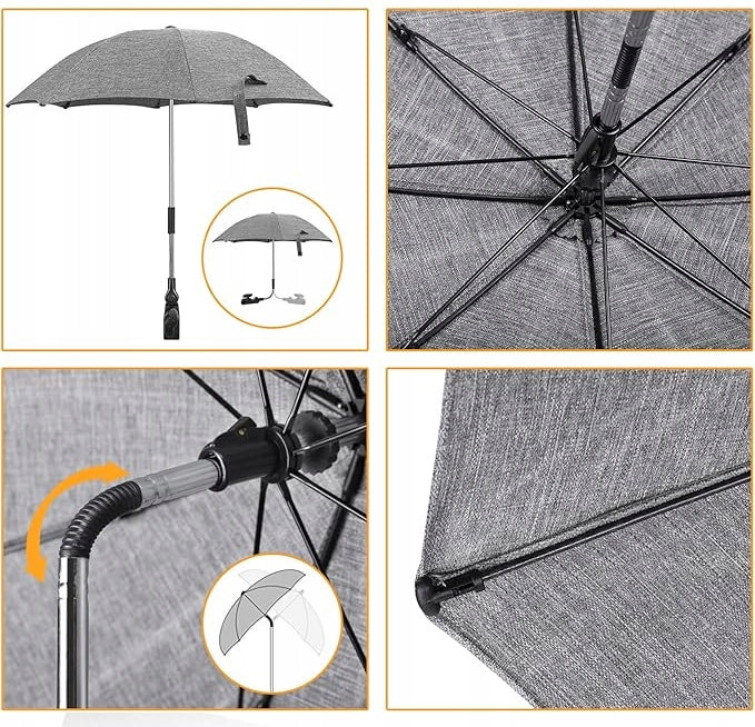 Parasol de protection ZAMBOO pour poussette, diamètre 73 cm, protection UV, imperméable