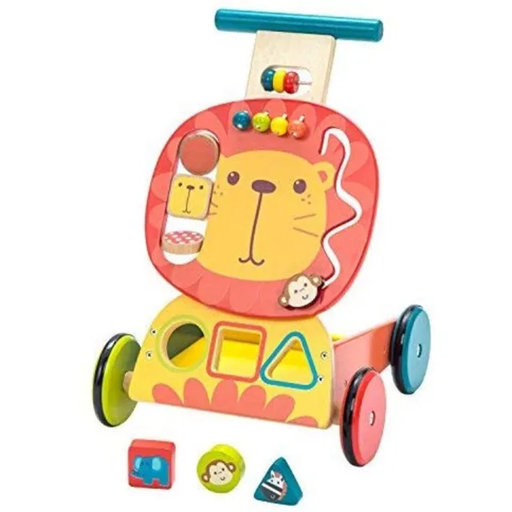 LABEBE chariot de marche en bois LION 34 x 30,5 x 44,5 cm 1-3 ans