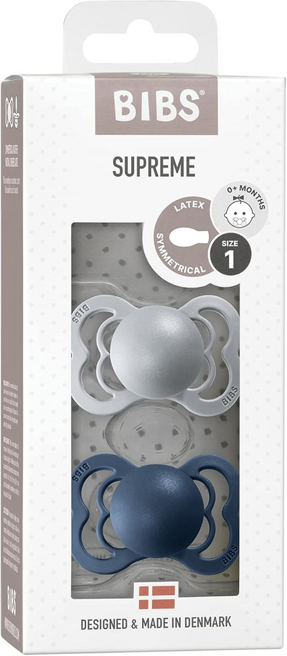 BIBS SUPREME smoczki uspokajające kauczuk 0-6msc SYMETRYCZNE – zdjęcie produktu 2