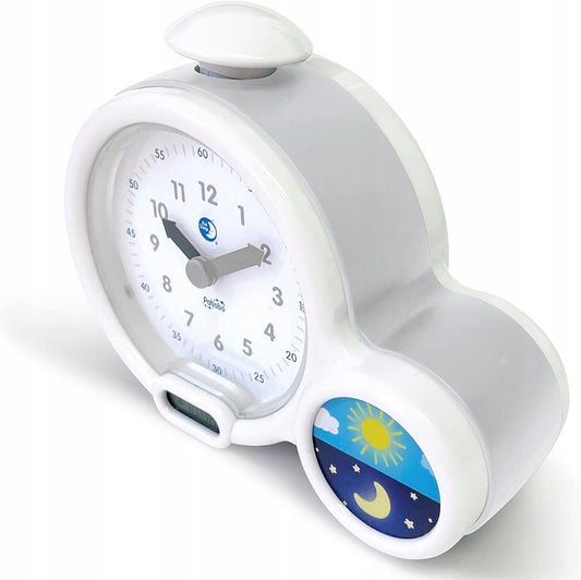 PABOBO Kid'Sleep BUDZIK EDUKACYJNY szary – biało-szary budzik do nauki wstawania dla dzieci