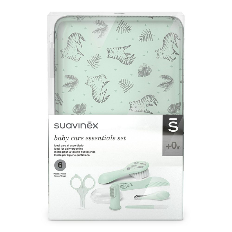 SUAVINEX zestaw do pielęgnacji dziecka 6 elementów + etui TYGRYS