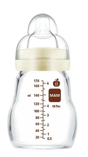 MAM Feel Good butelka szklana 170 ml 0 m+ smoczek 1