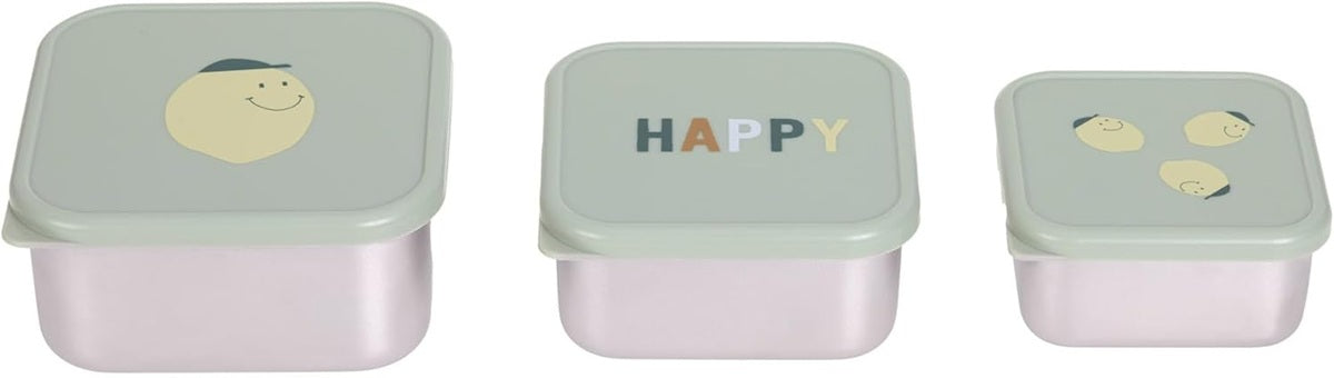 LASSIG Snackbox boîtes à goûter en acier x3