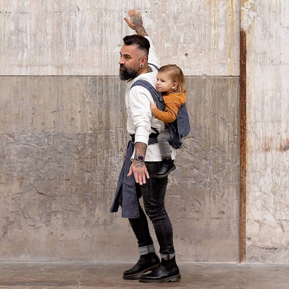 HOPPEDIZ hop-tye nosidełko ergonomiczne 0-30 msc., szare mei-tai, noszenie na plecach