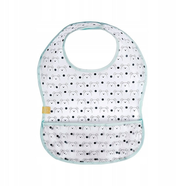 LASSIG bavoir en plastique avec velcro et poche 6-24 mois