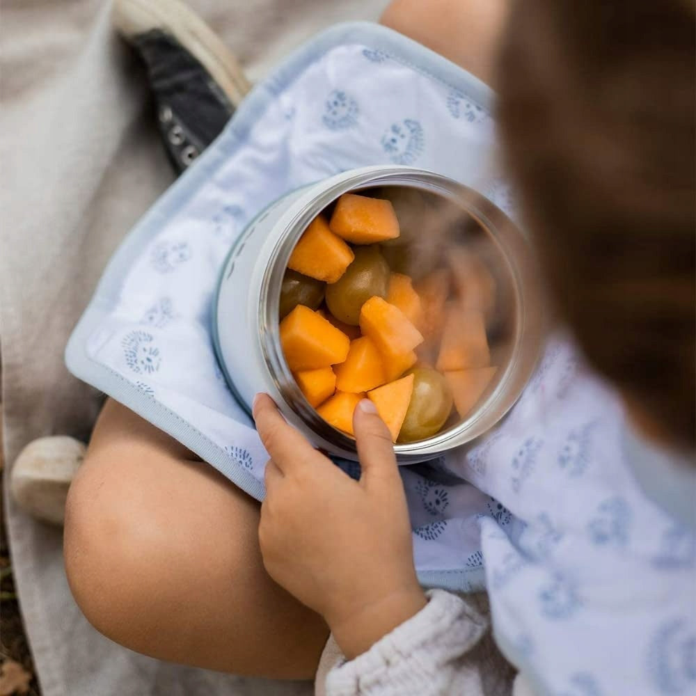 BEABA termos obiadowy 500 ml stal nierdzewna z owocami dla dziecka, przenośny pojemnik termiczny