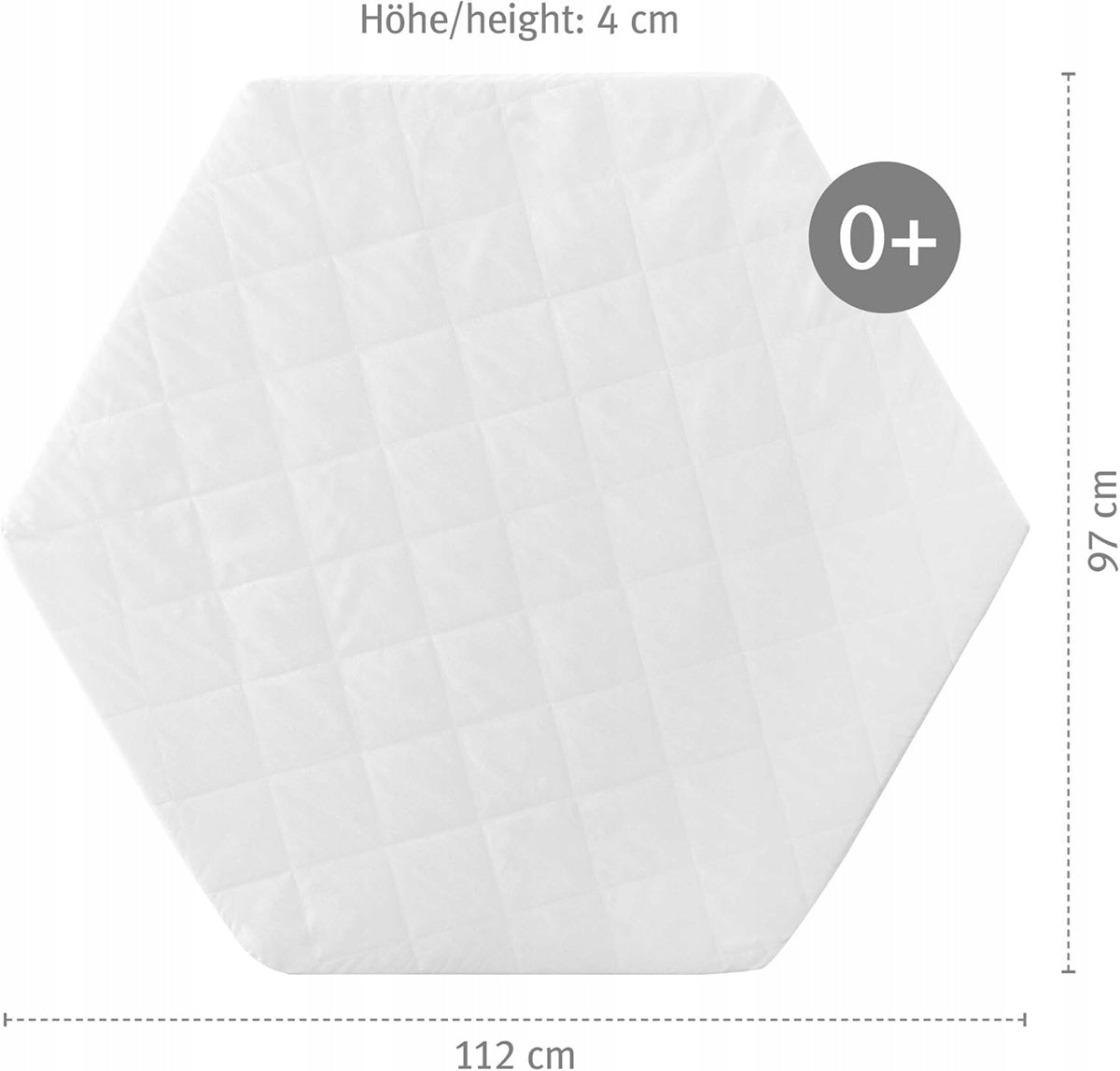 ROBA matelas pour parc hexagonal 112 x 97 x 4