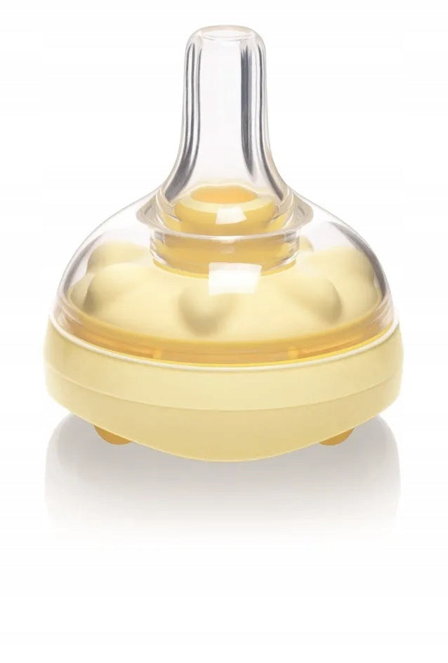 MEDELA butelka 250 ml + smoczek CALMA, żółty smoczek antykolkowy dla niemowląt, BPA free