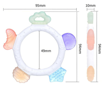 AKOLIK sucette de dentition en silicone ultra douce 9,5 cm 3 m+
