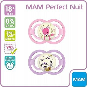 MAM Perfect Night chupeta calmante x2 18m+ caixa