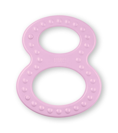 NUK anneau de dentition en silicone 2 pièces 6,5 x 8 cm 0+