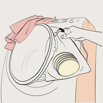 MOM'S PADS tampoane de alăptare din bambus x14 + sac pentru spălare, portfard
