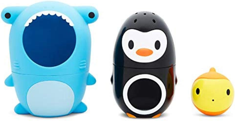 MUNCHKIN Sharky & Pals jouet de bain 3-en-1 poisson, pingouin, requin
