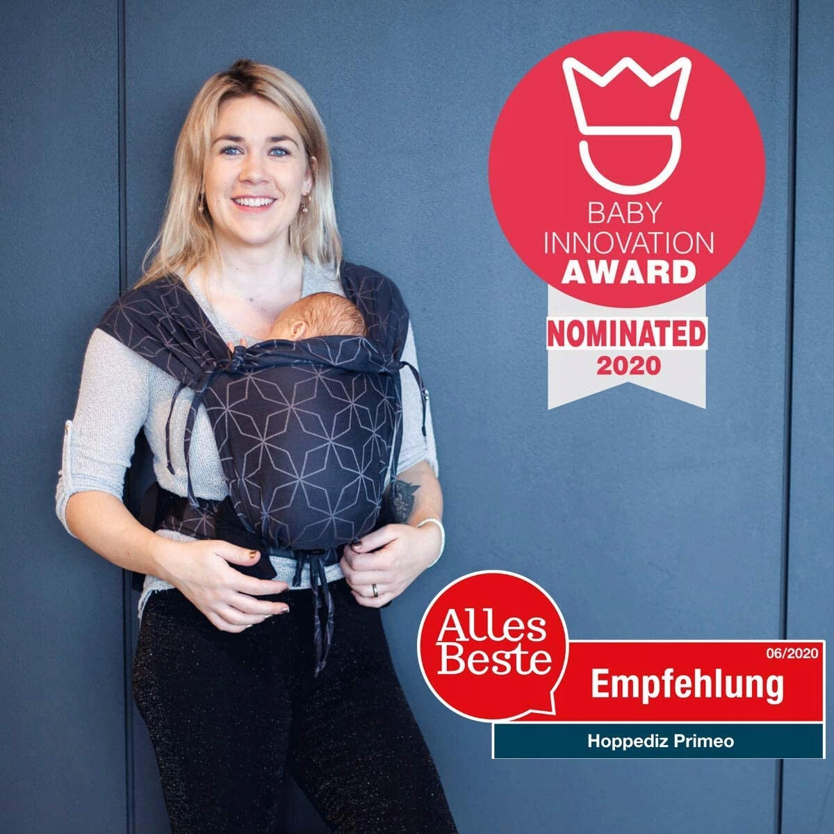 HOPPEDIZ PRIMEO nosidełko ergonomiczne, nosidło dla noworodka z nagrodą Baby Innovation Award