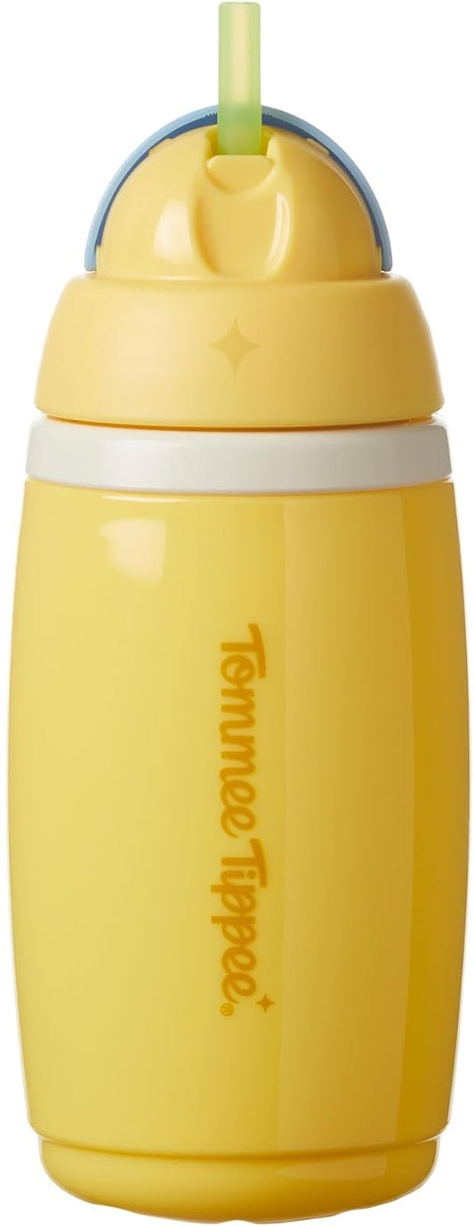 TOMMEE TIPPEE Active Straw Cup kubek bidon ze słomką 266 ml 12 m+ żółto-niebieski kubek dla dziecka