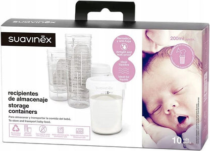 SUAVINEX pojemniki do przechowywania 10 x 200ml