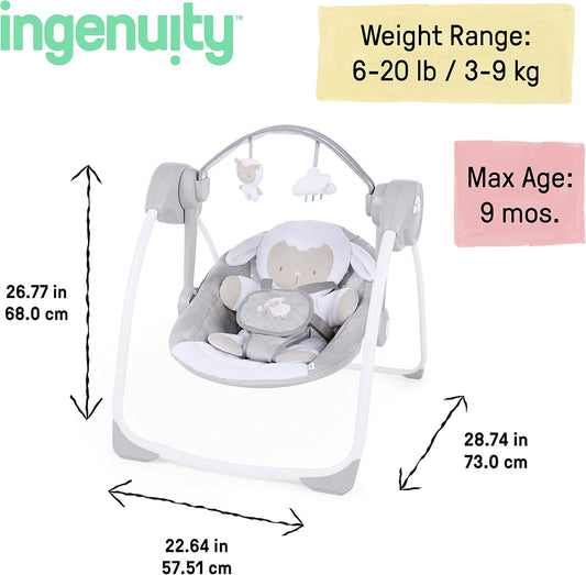INGENUITY Comfort2GO transat SONS VIBRATIONS Câlin Agneau "O"