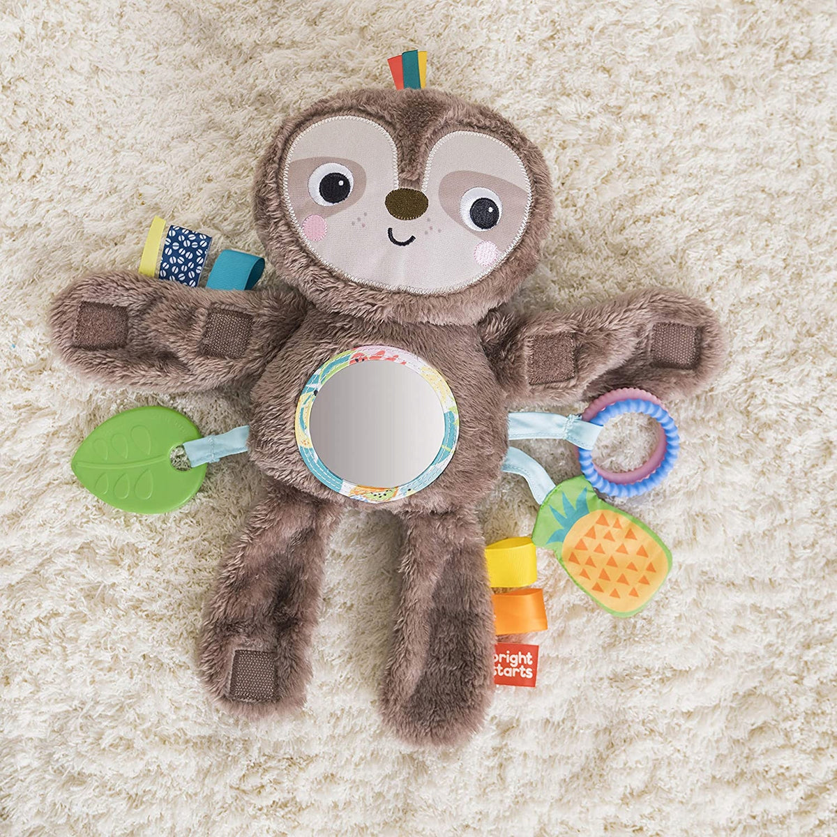 BRIGHT STARTS peluche da appendere bradipo con specchietto