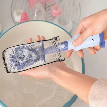 ABIRDON 3-en-1 brosses en silicone pour nettoyer les biberons, tétines et pailles 28cm
