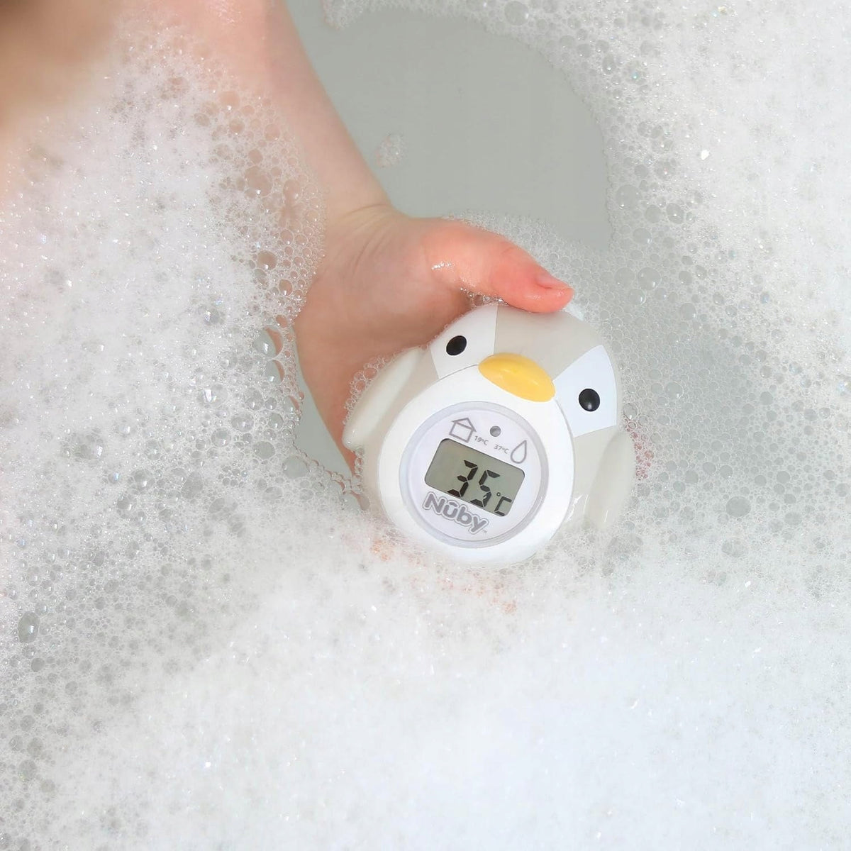 NUBY Bath & Room 2w1 cyfrowy termometr kąpielowy i pokojowy w wodzie, pokazuje 35°C