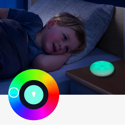 REER lampka z czujnikami zmierzchu i ruchu Bluetooth i aplikacja, nocna lampka dla dziecka z kolorowym światłem