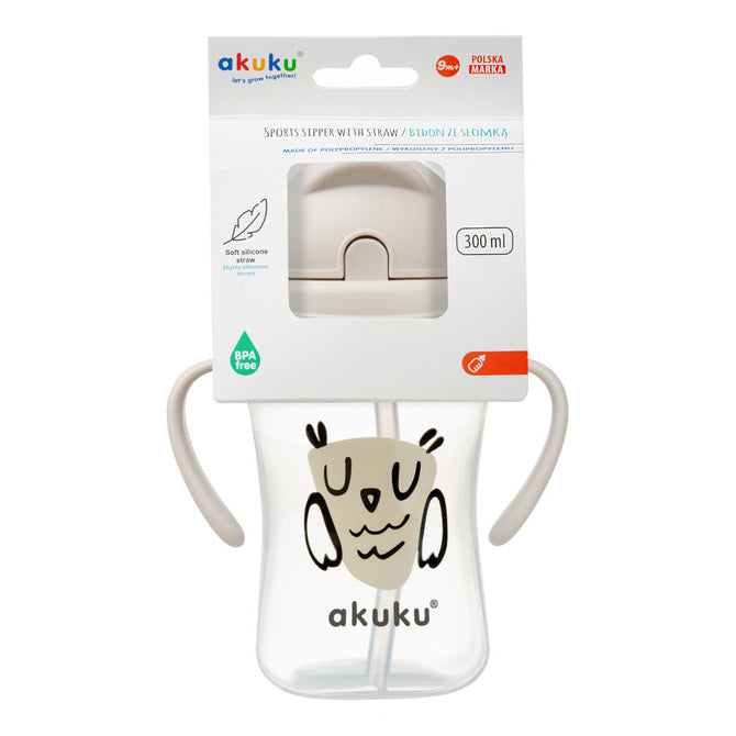 AKUKU 300 ml-es kulacs visszahúzható szívószállal, 9 hónapos kortól